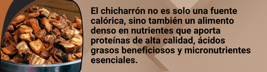 El chicharron el chicharrón no es solo una fuente calórica, sino también un alimento denso en nutrientes que aporta proteínas de alta calidad, ácidos grasos beneficiosos y micronutrientes esenciales.