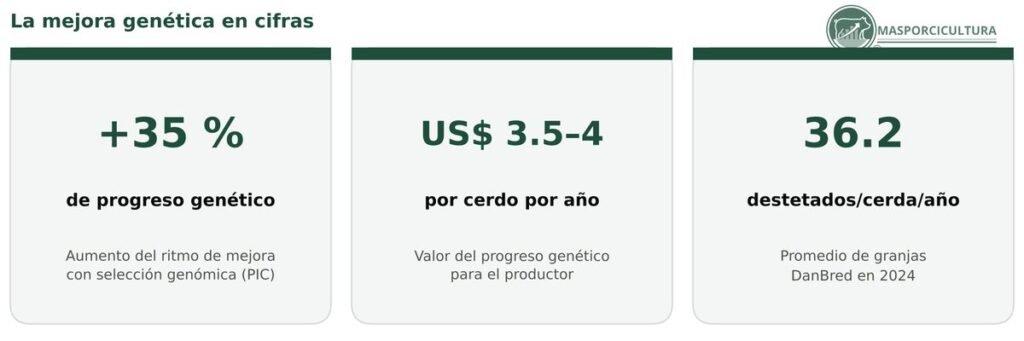 Mejora genética en cerdos: cifras clave del progreso genético